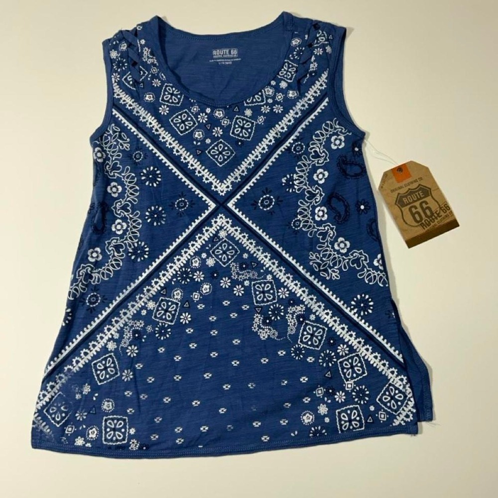 Route 66 Bandana Print Sleeveless Top NWT Girls Size L